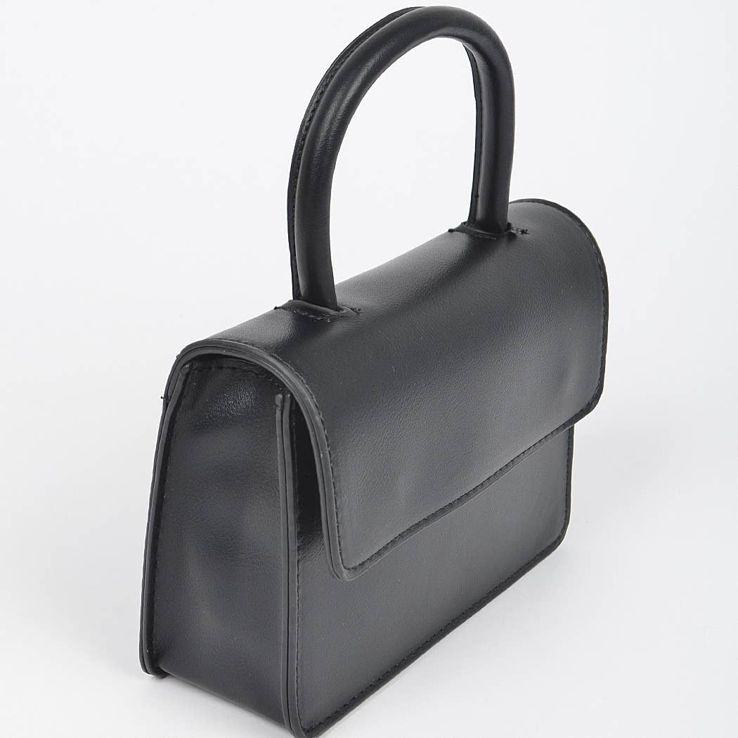 Faux Leather Pleated Shoulder Strap Bag