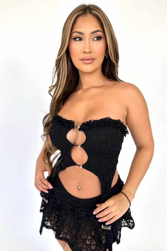Conjunto de falda de encaje Chante