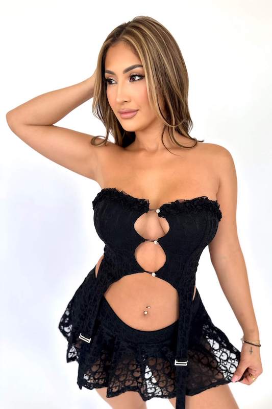 Conjunto de falda de encaje Chante