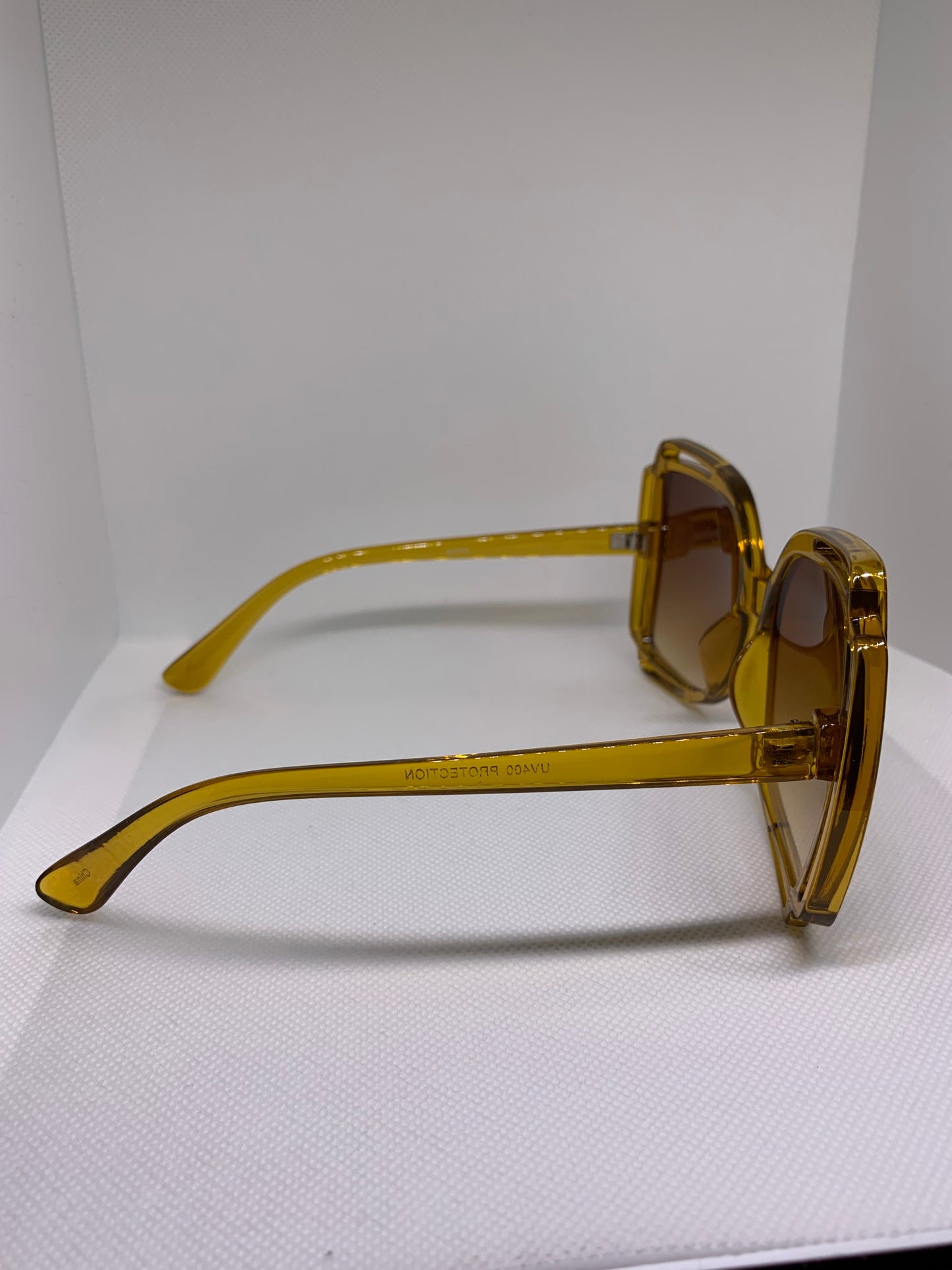 Large Vintage Inspired Square Overlapping Frame Sunglasses