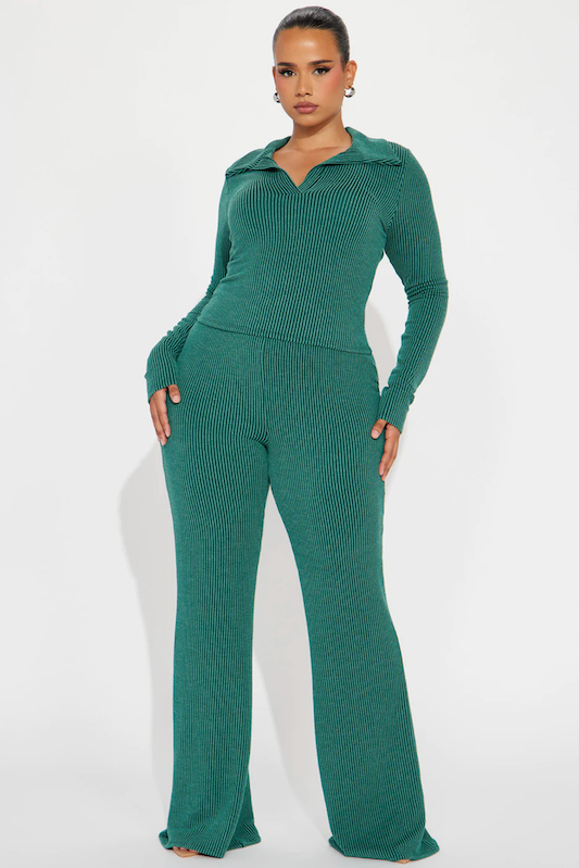 Ribbed Long Sleeve Pant Set