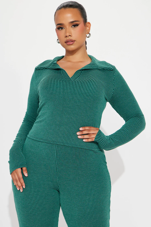 Ribbed Long Sleeve Pant Set