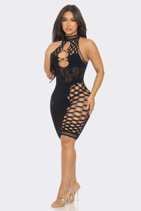 Cut Out Sleeveless Mini Dress