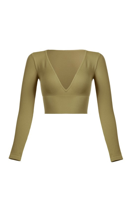 Hazel Long Sleeve Plunge Neck Top