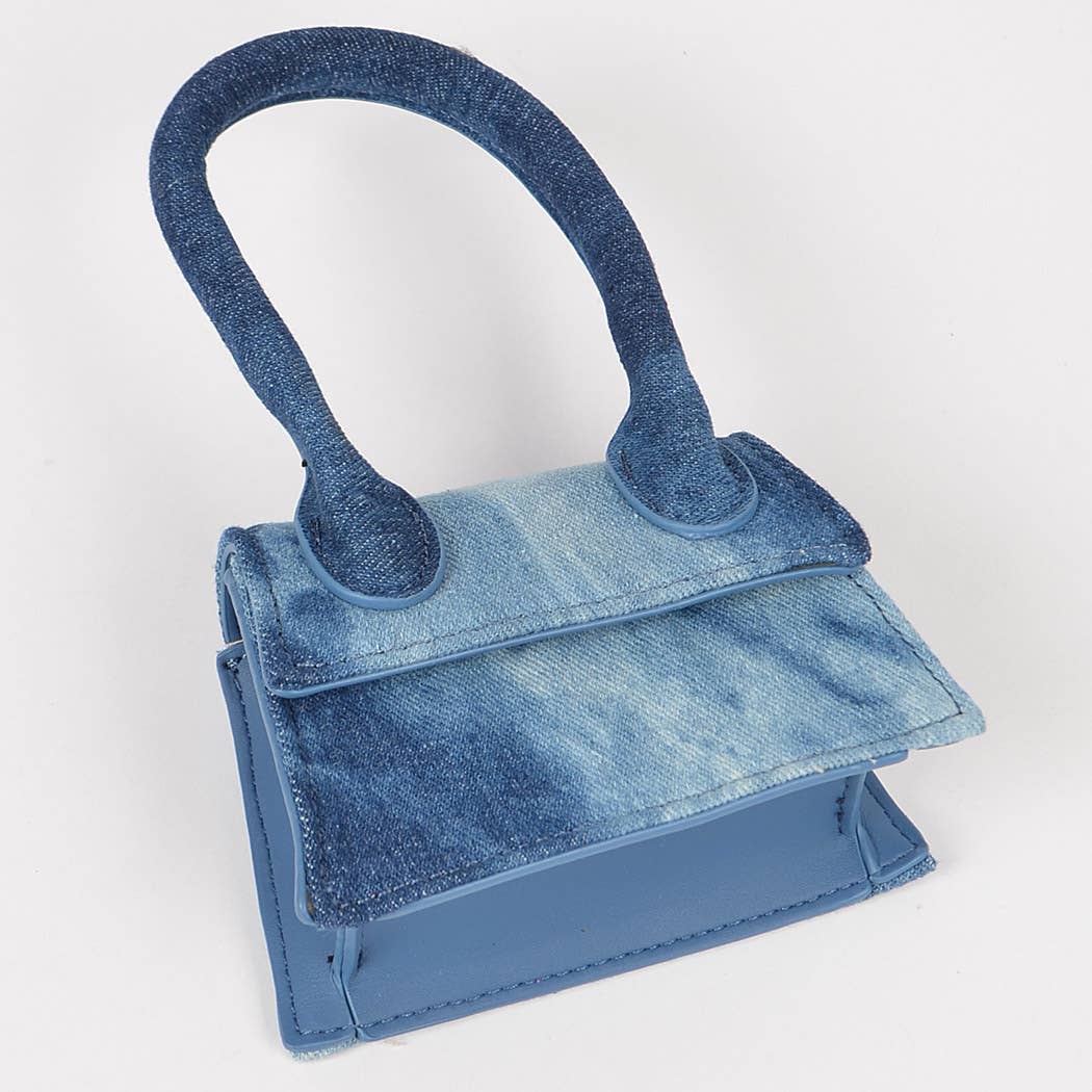 Denim Single Handle Mini Clutch
