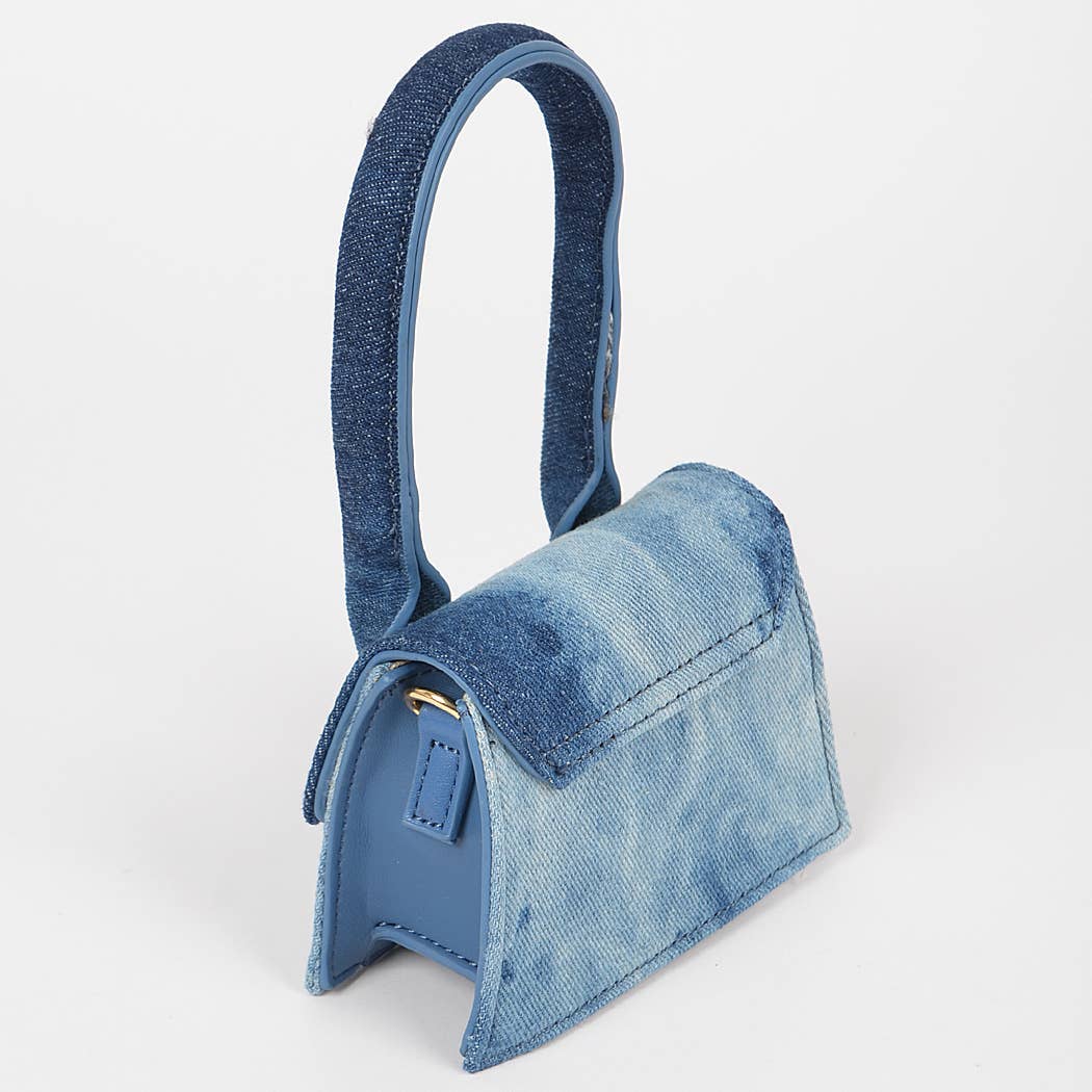 Denim Single Handle Mini Clutch