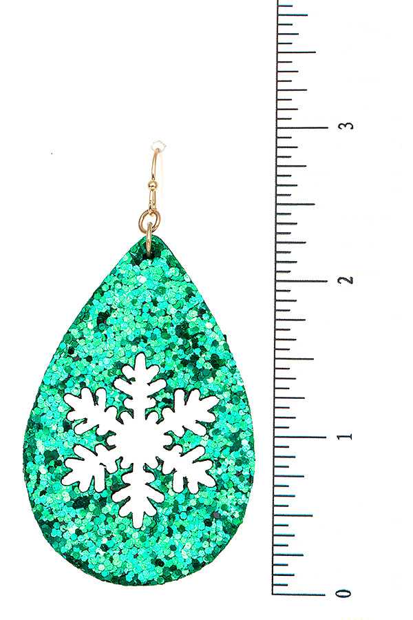 Sequin Teardrop Snowflake Earring