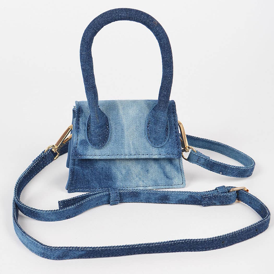 Denim Single Handle Mini Clutch