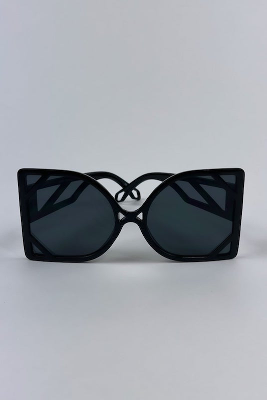 Large Geometric Cutout Frame Sunglasses