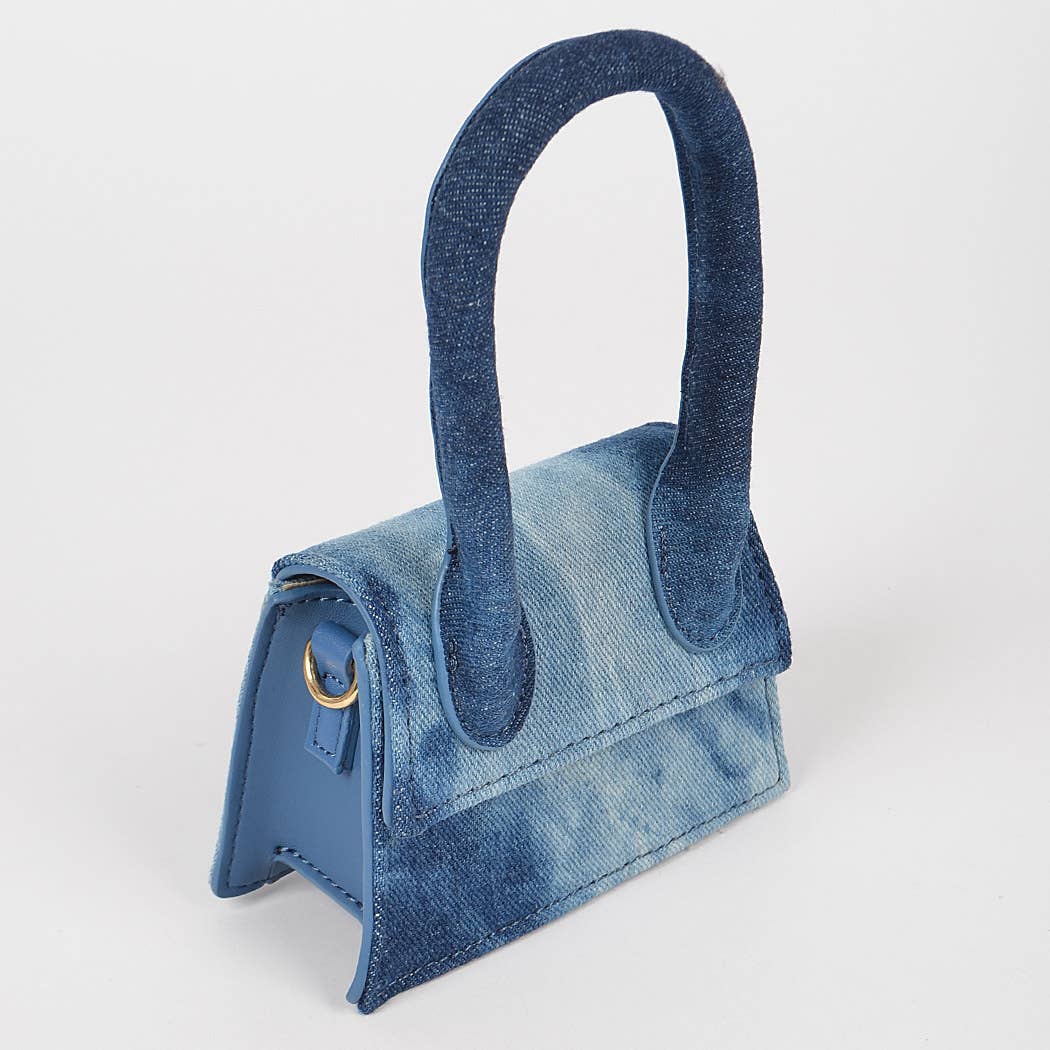 Denim Single Handle Mini Clutch