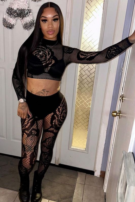 Rose Fishnet Set