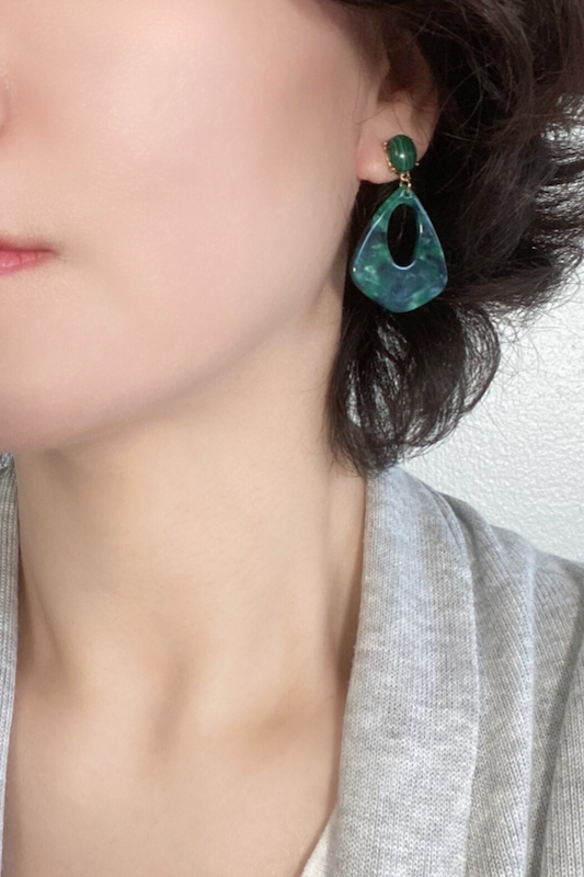 Open Cut Marble Earrings