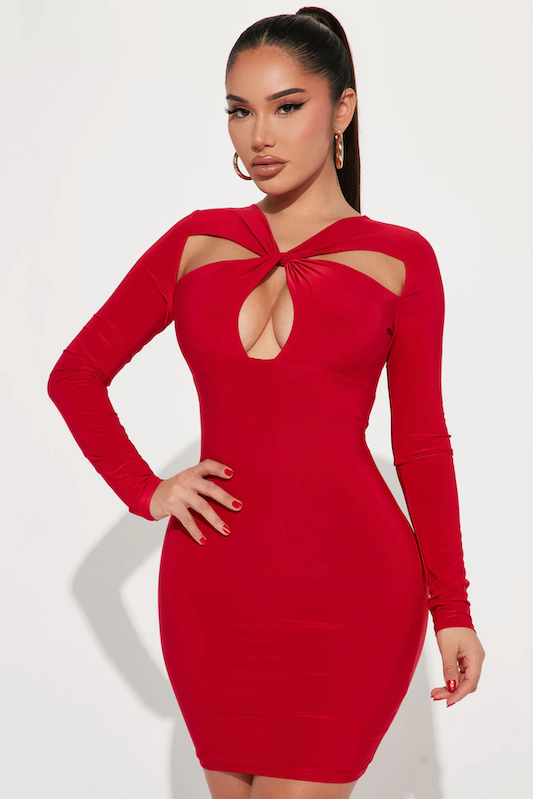 Twist Front Mini Dress