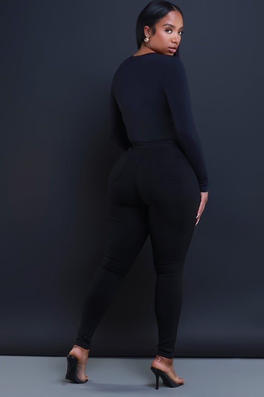 Solid Skinny High Waist Pant