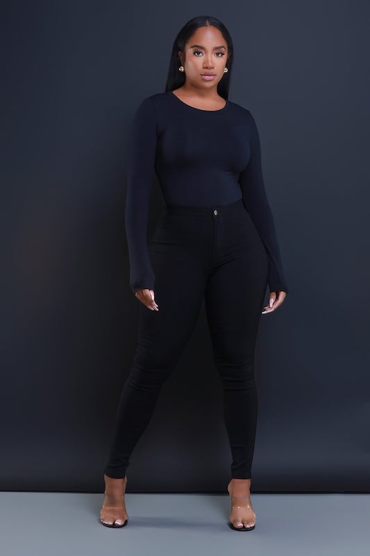 Solid Skinny High Waist Pant