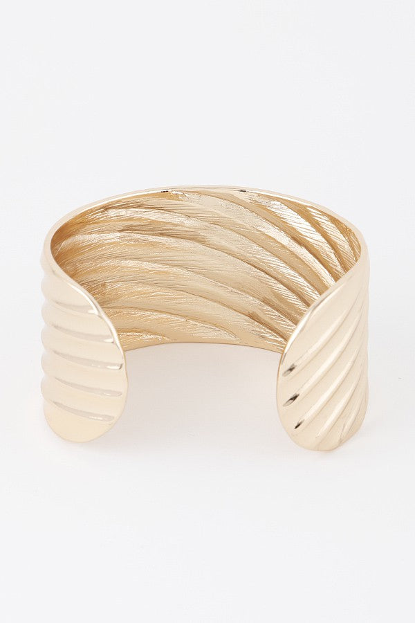 Thick Ridged Cuff Bracelet