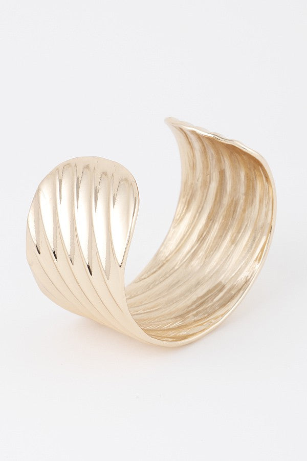 Thick Ridged Cuff Bracelet