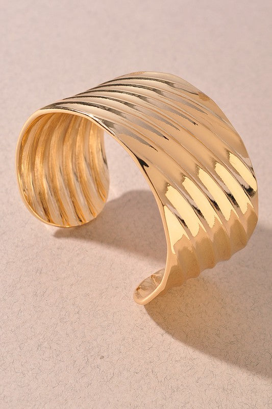 Thick Ridged Cuff Bracelet
