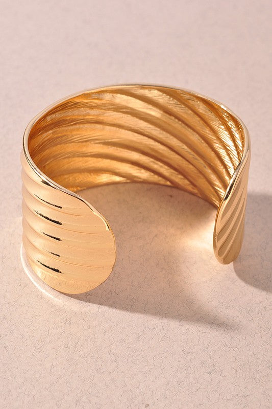 Thick Ridged Cuff Bracelet