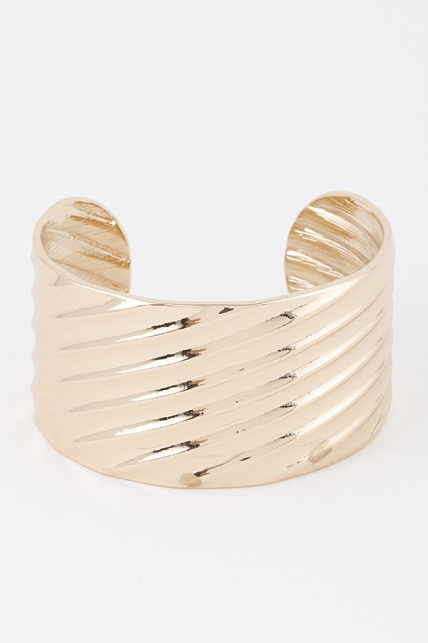 Thick Ridged Cuff Bracelet