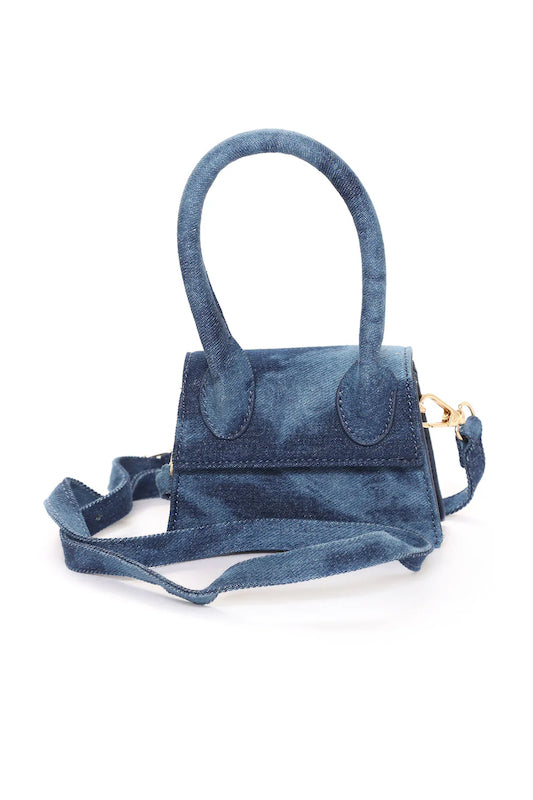 Denim Single Handle Mini Clutch