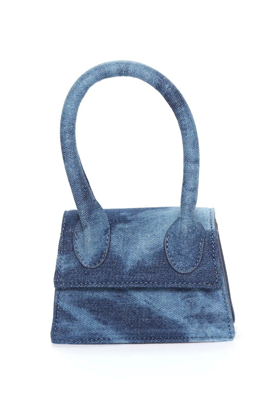 Denim Single Handle Mini Clutch