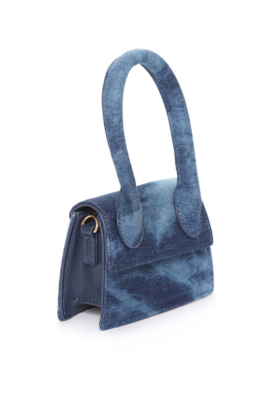 Denim Single Handle Mini Clutch