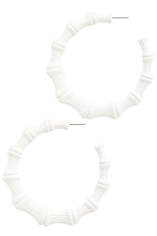 Bamboo Open Hoop Earring