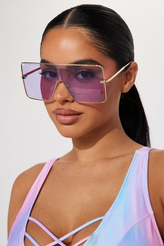 Oversized Color Lens Sunglasses