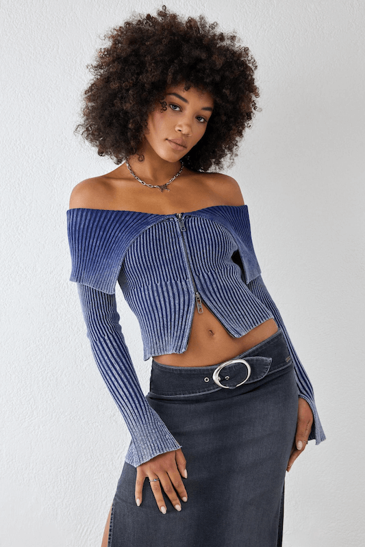 Alexis Mineral Washed Off Shoulder Top