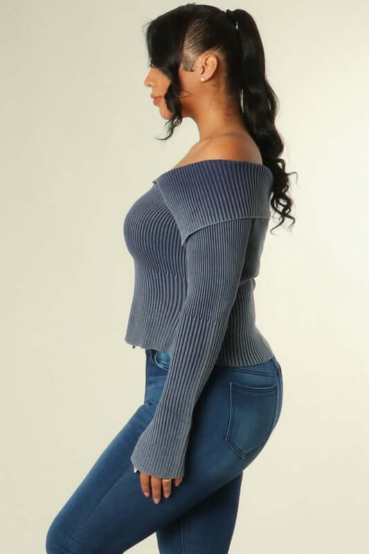 Alexis Mineral Washed Off Shoulder Top
