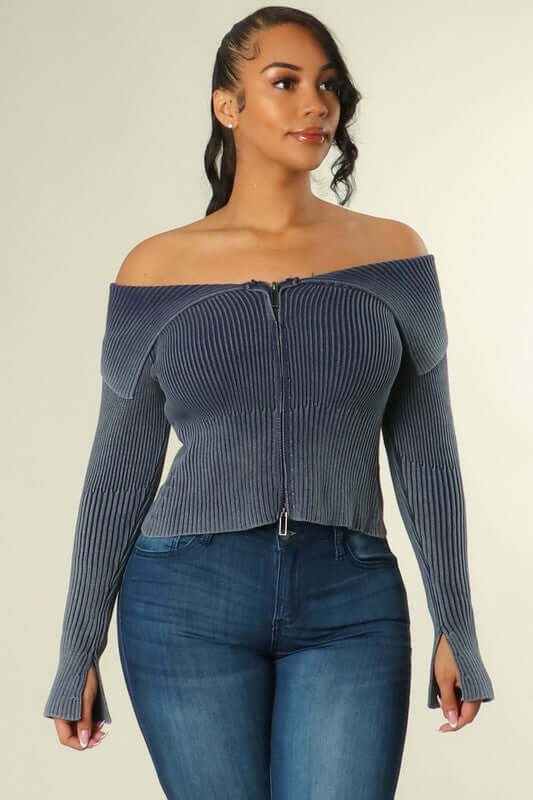 Alexis Mineral Washed Off Shoulder Top