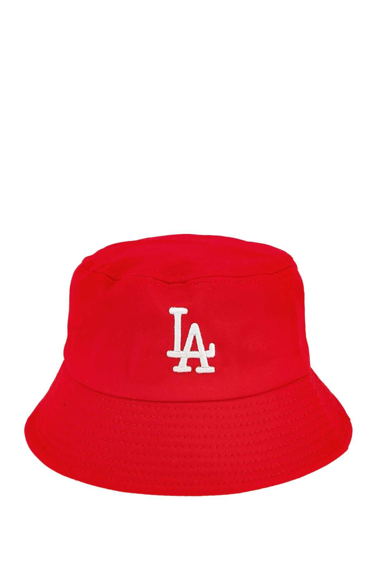 LA 3D White Embroidery Bucket Hat