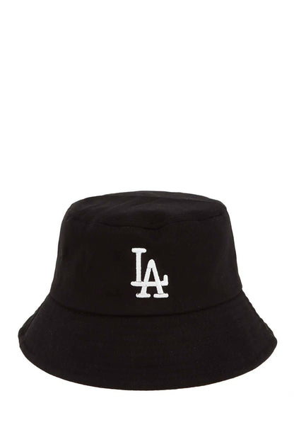 LA 3D White Embroidery Bucket Hat