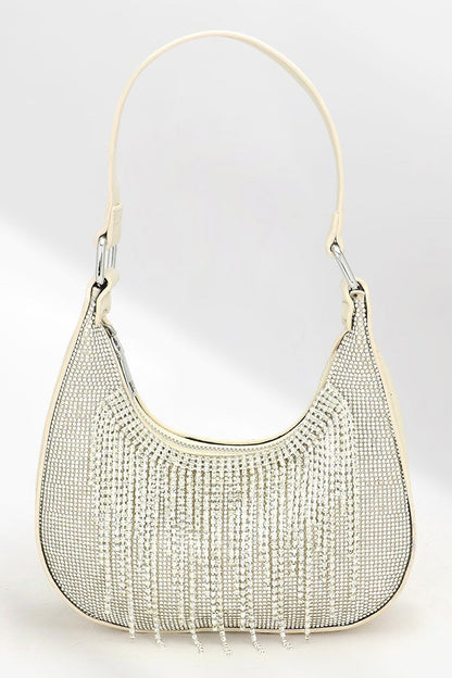 Rhinestone Fringe Evening Shoulder Bag