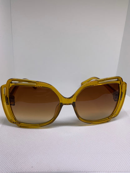 Large Vintage Inspired Square Overlapping Frame Sunglasses